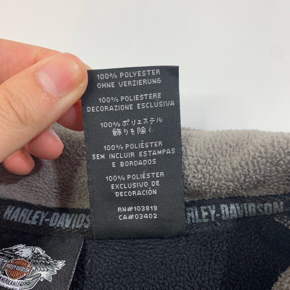 Harley Davidson Fleece Mens XL Extra Large Black Grey Long Sleeve Biker Sweater - Picture 7 of 14
